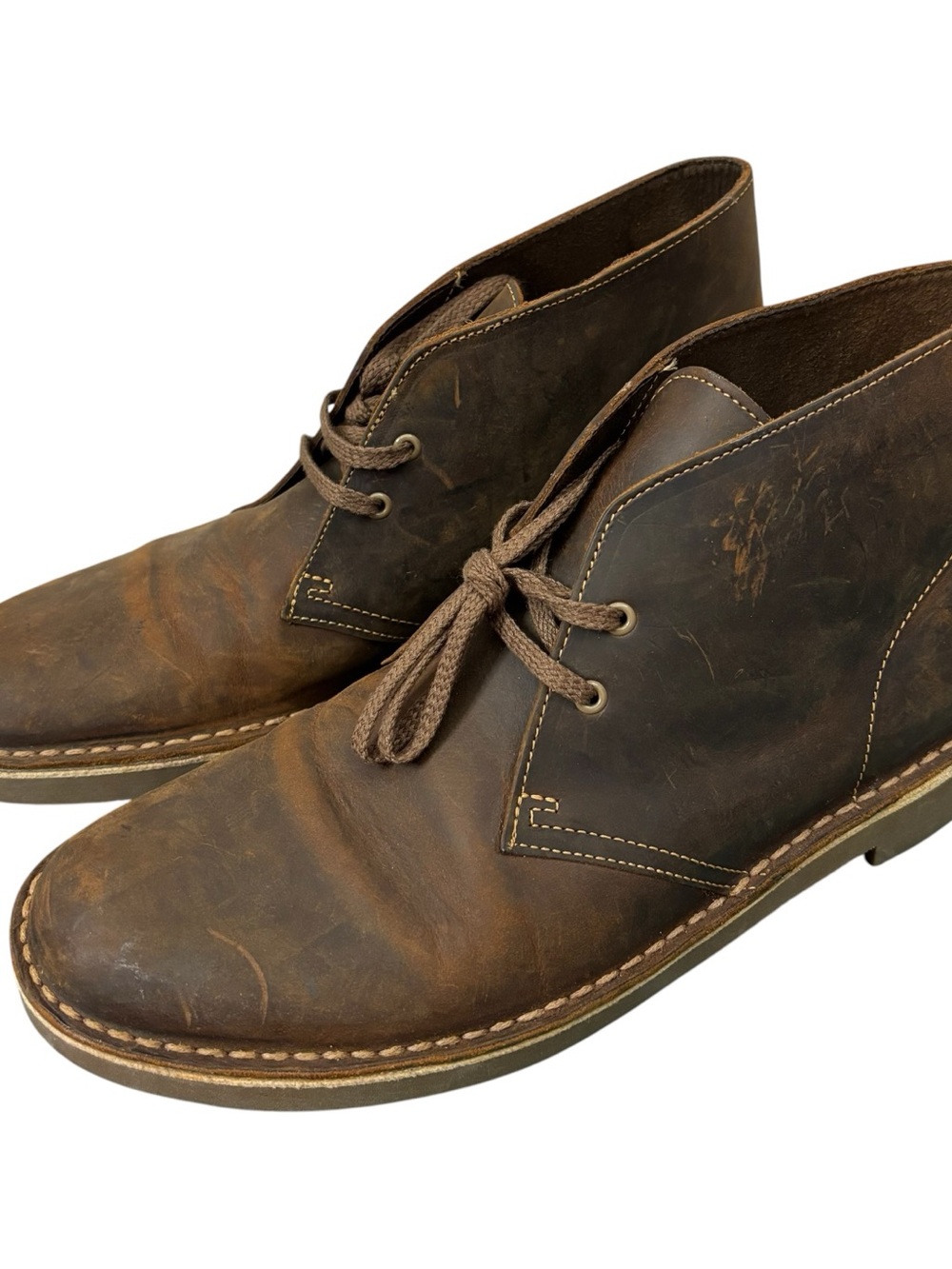 clarks men’s brown leather Bushacre 2 chukka Boots size 9